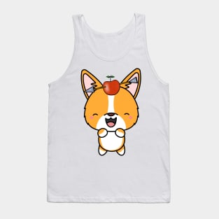 Funny Corgi is playing william tell with an apple and arrow Tank Top